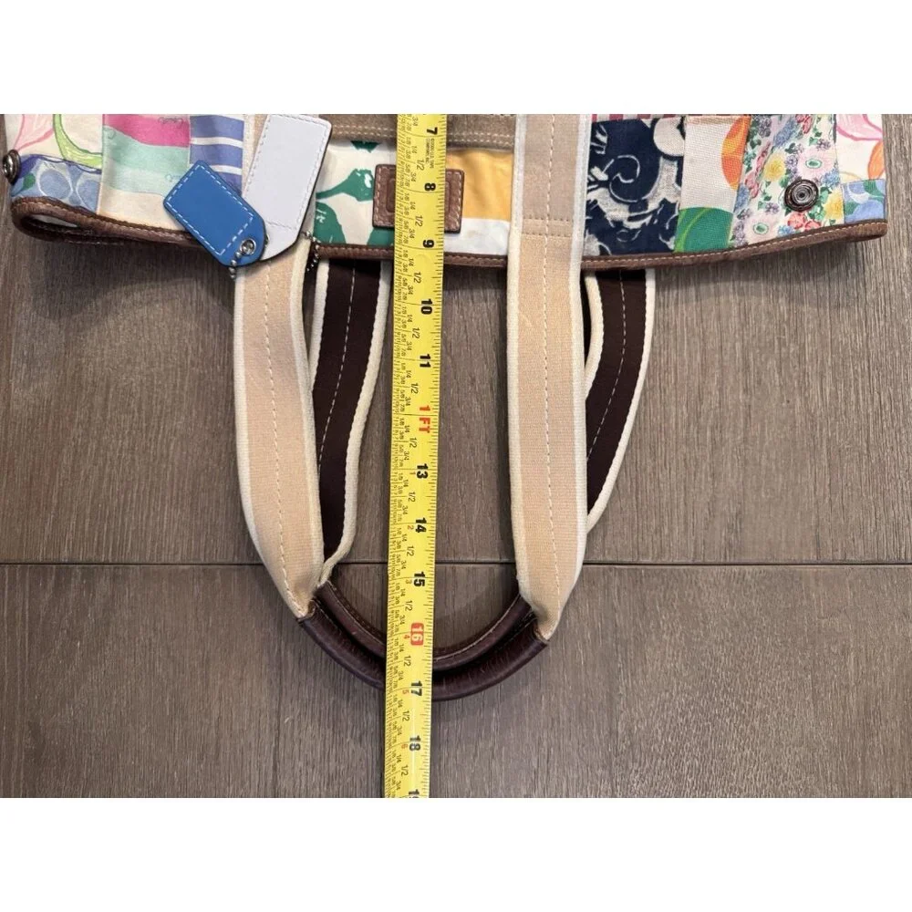 Coach Hampton Weekend Tote Bag Patchwork Handbag Purse Satchel Y2K - Picture 12 of 16